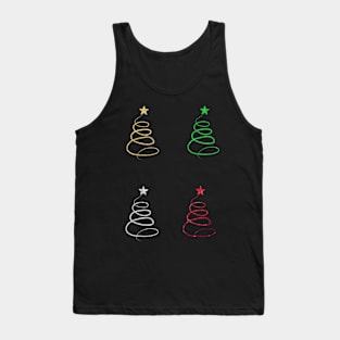 Minimalistic Faux Glitter Star Christmas Tree Pack Tank Top